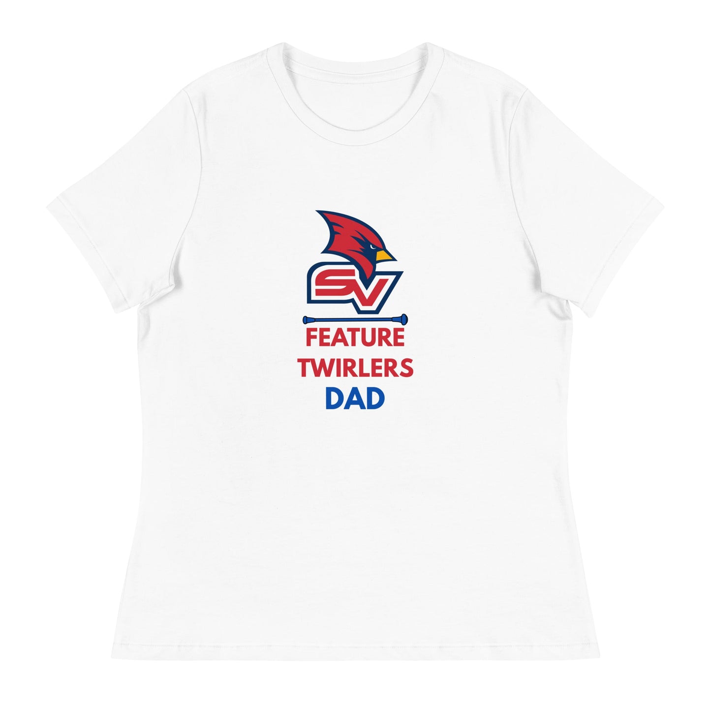 Performance | Women's Relaxed T Shirt | SVSU Feature twirlers | Dad Logo
