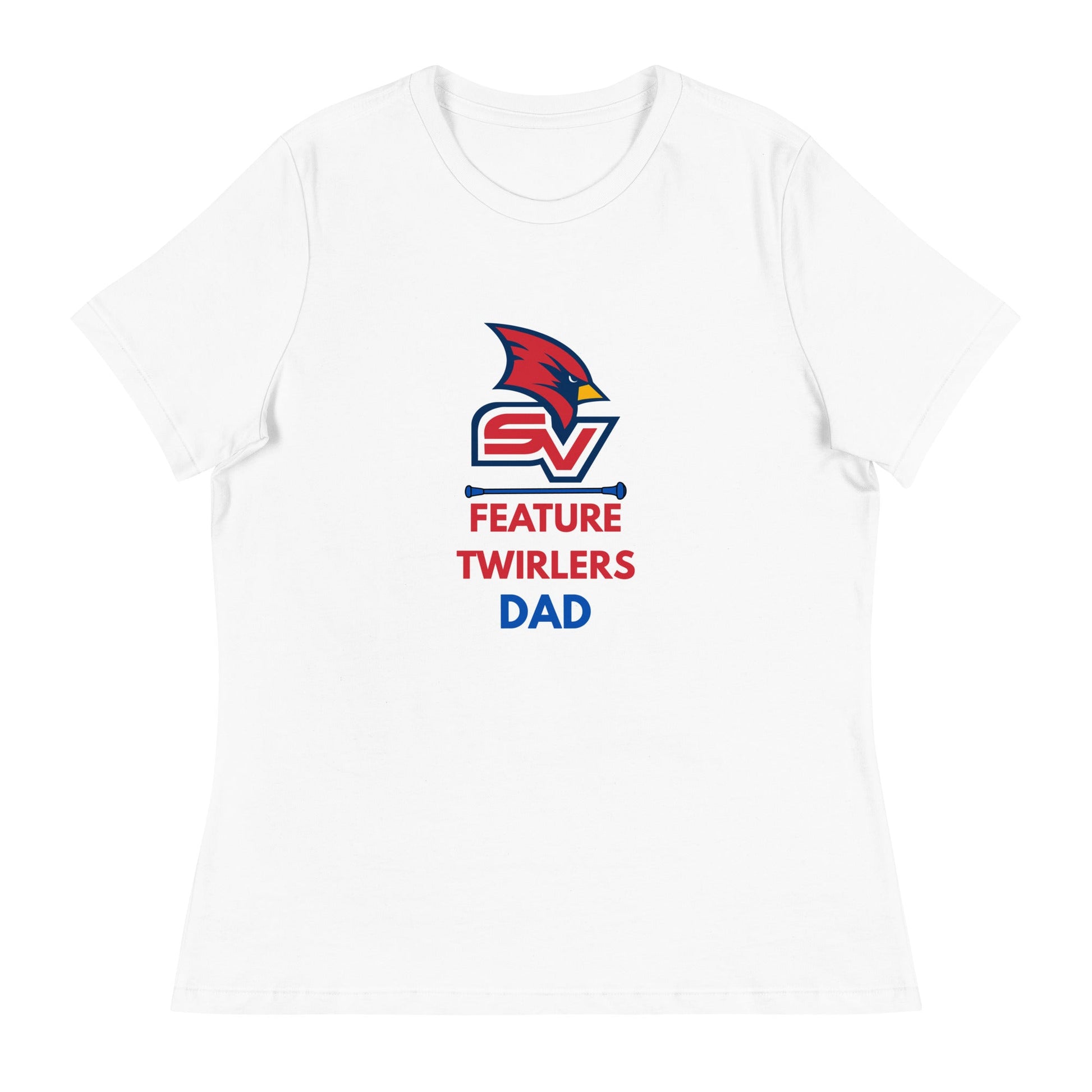 Performance | Women's Relaxed T Shirt | SVSU Feature twirlers | Dad Logo