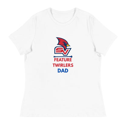 Performance | Women's Relaxed T Shirt | SVSU Feature twirlers | Dad Logo