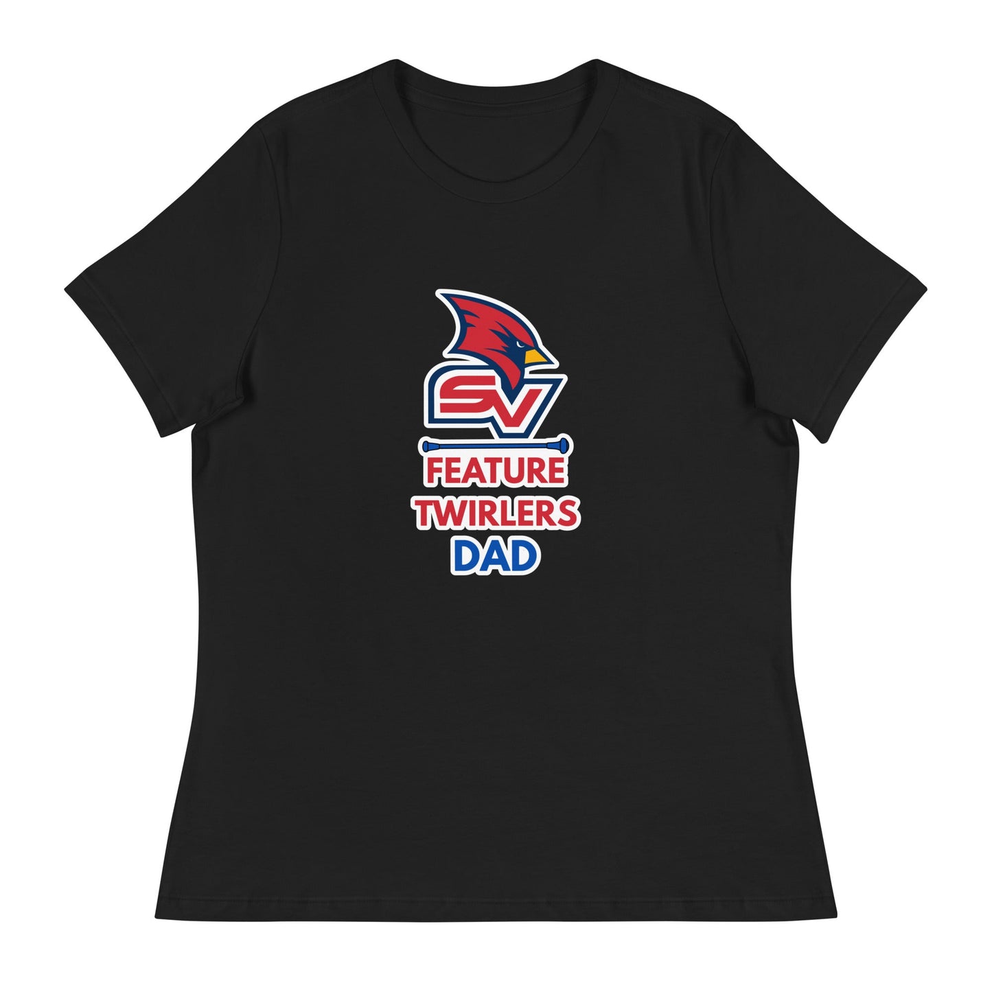 Performance | Women's Relaxed T Shirt | SVSU Feature twirlers | Dad Logo