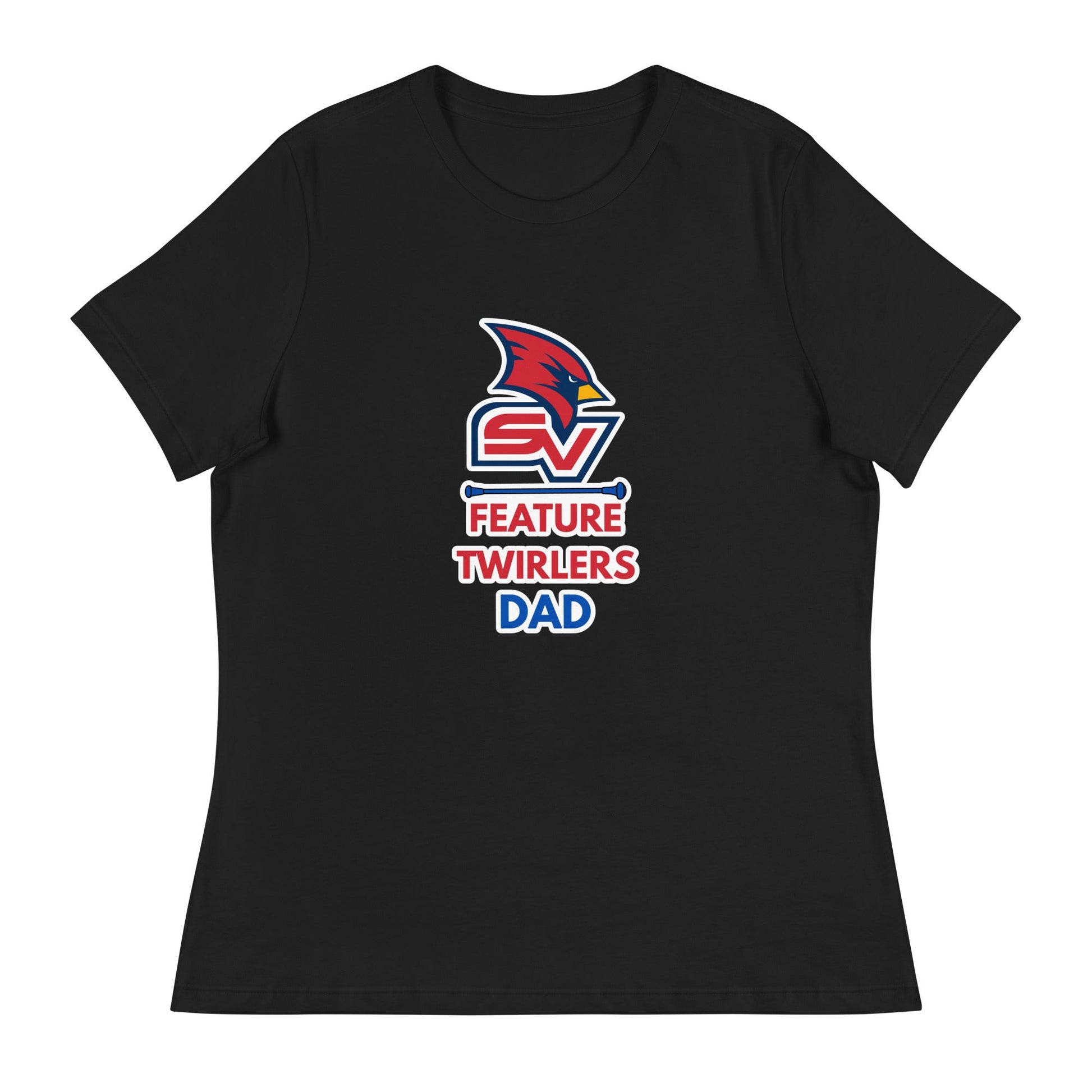 Performance | Women's Relaxed T Shirt | SVSU Feature twirlers | Dad Logo