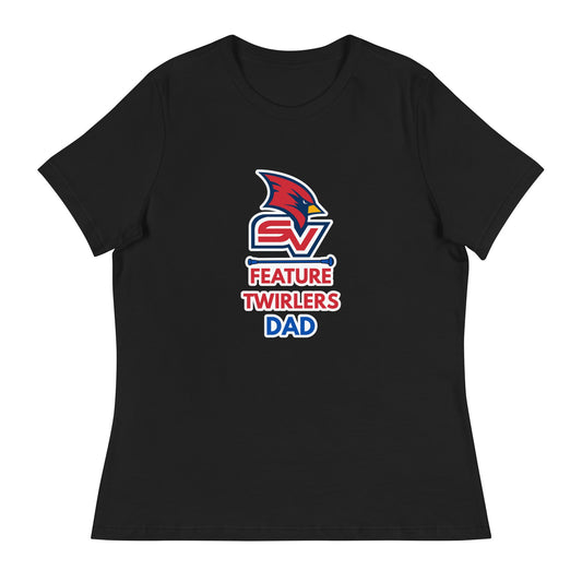 Performance | Women's Relaxed T Shirt | SVSU Feature twirlers | Dad Logo