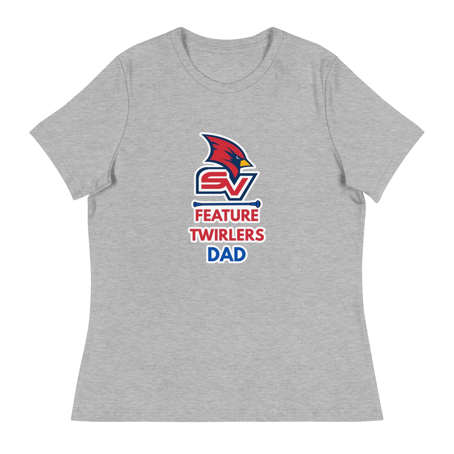 Performance | Women's Relaxed T Shirt | SVSU Feature twirlers | Dad Logo