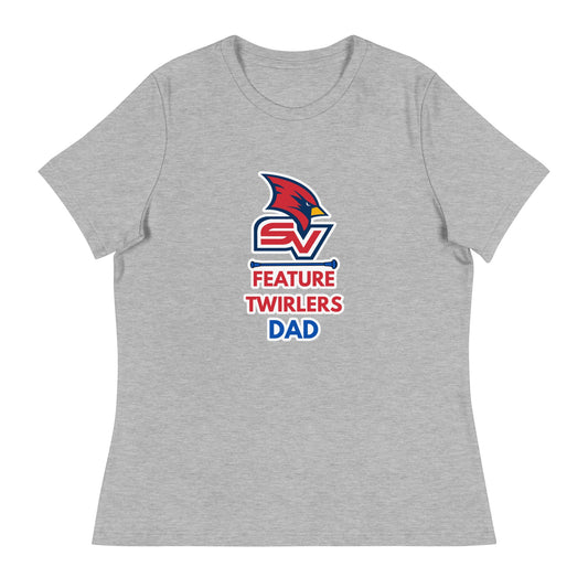 Performance | Women's Relaxed T Shirt | SVSU Feature twirlers | Dad Logo