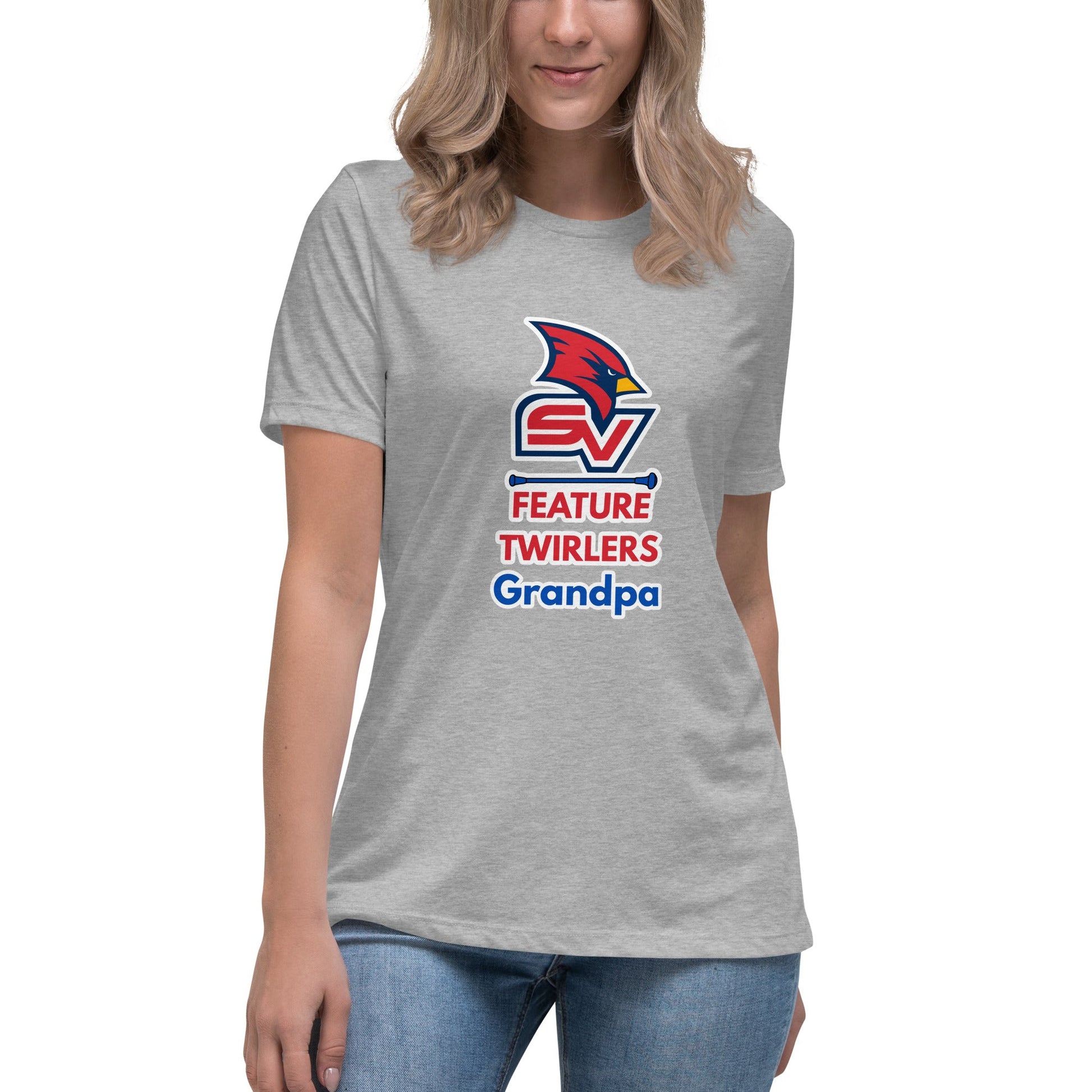 Performance | Women's Relaxed T Shirt | SVSU Feature twirlers | Grandpa Logo
