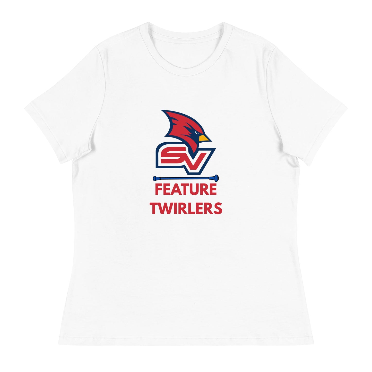 Performance | Women's Relaxed T Shirt | SVSU Feature twirlers | Icon Logo