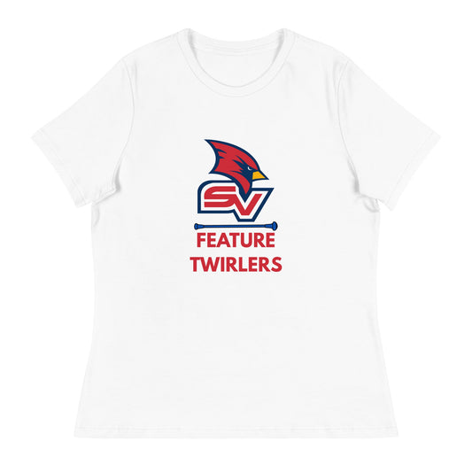 Performance | Women's Relaxed T Shirt | SVSU Feature twirlers | Icon Logo