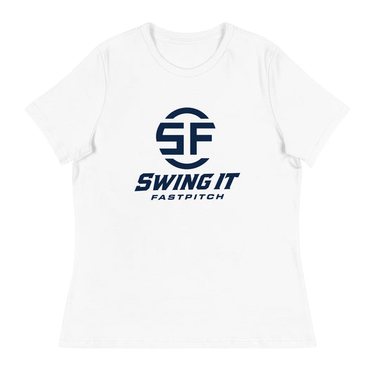 Performance | Women's Relaxed T Shirt | Swing It Fastpitch | Crest Logo