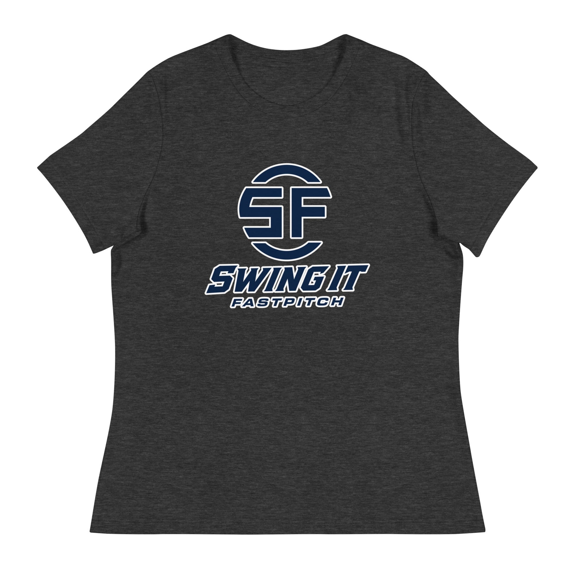 Performance | Women's Relaxed T Shirt | Swing It Fastpitch | Crest Logo