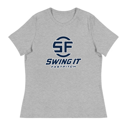 Performance | Women's Relaxed T Shirt | Swing It Fastpitch | Crest Logo