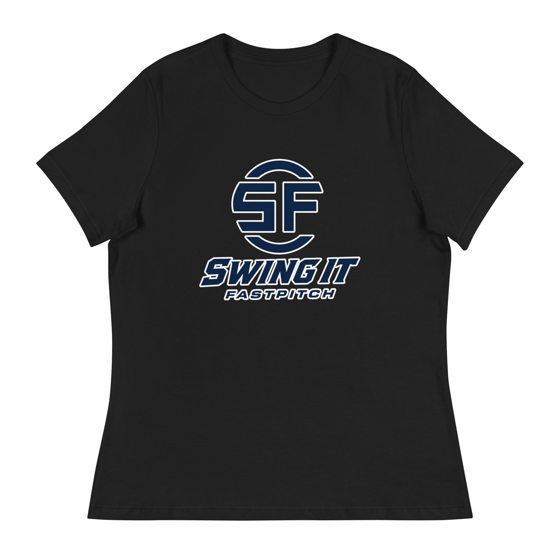 Performance | Women's Relaxed T Shirt | Swing It Fastpitch | Crest Logo