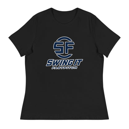 Performance | Women's Relaxed T Shirt | Swing It Fastpitch | Crest Logo