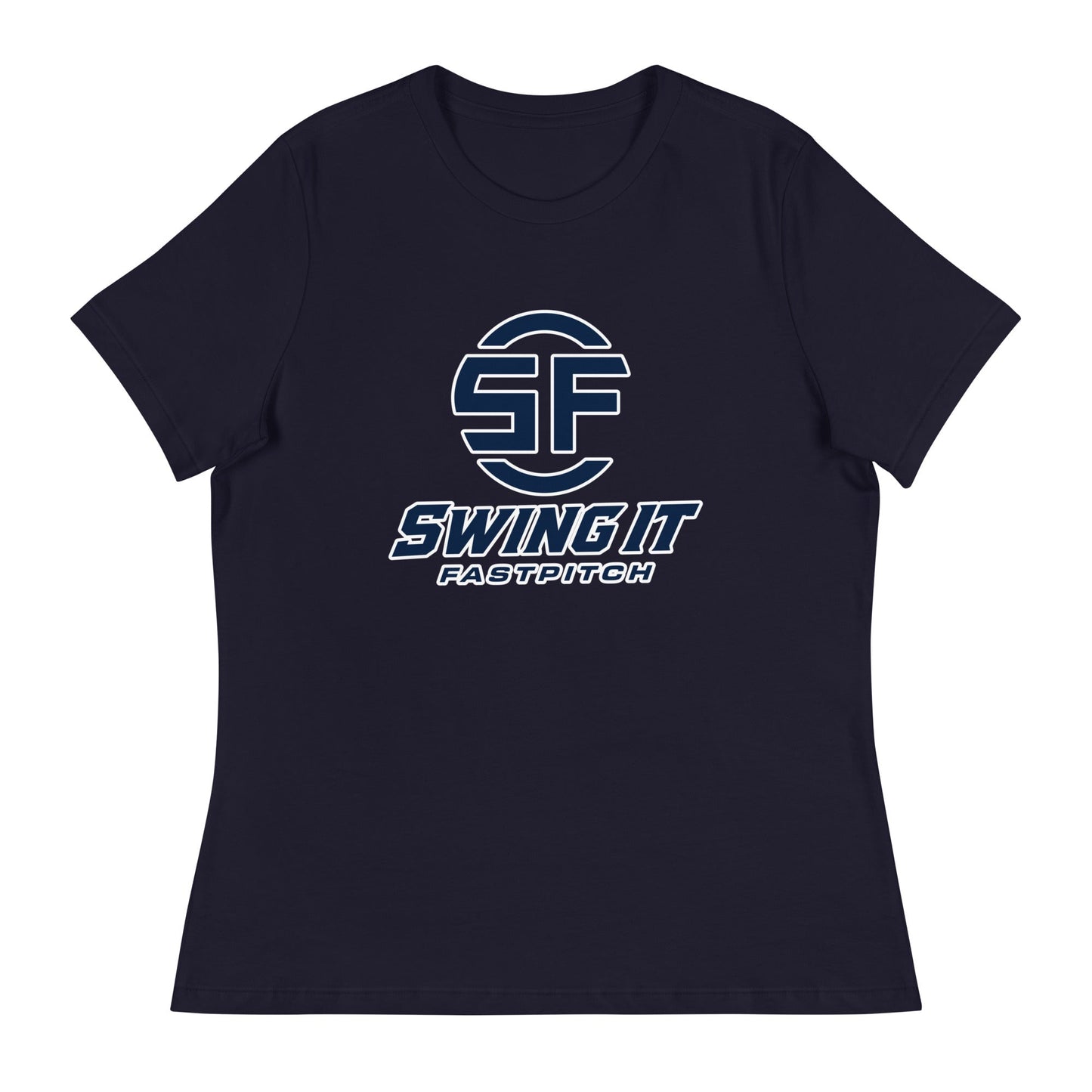 Performance | Women's Relaxed T Shirt | Swing It Fastpitch | Crest Logo