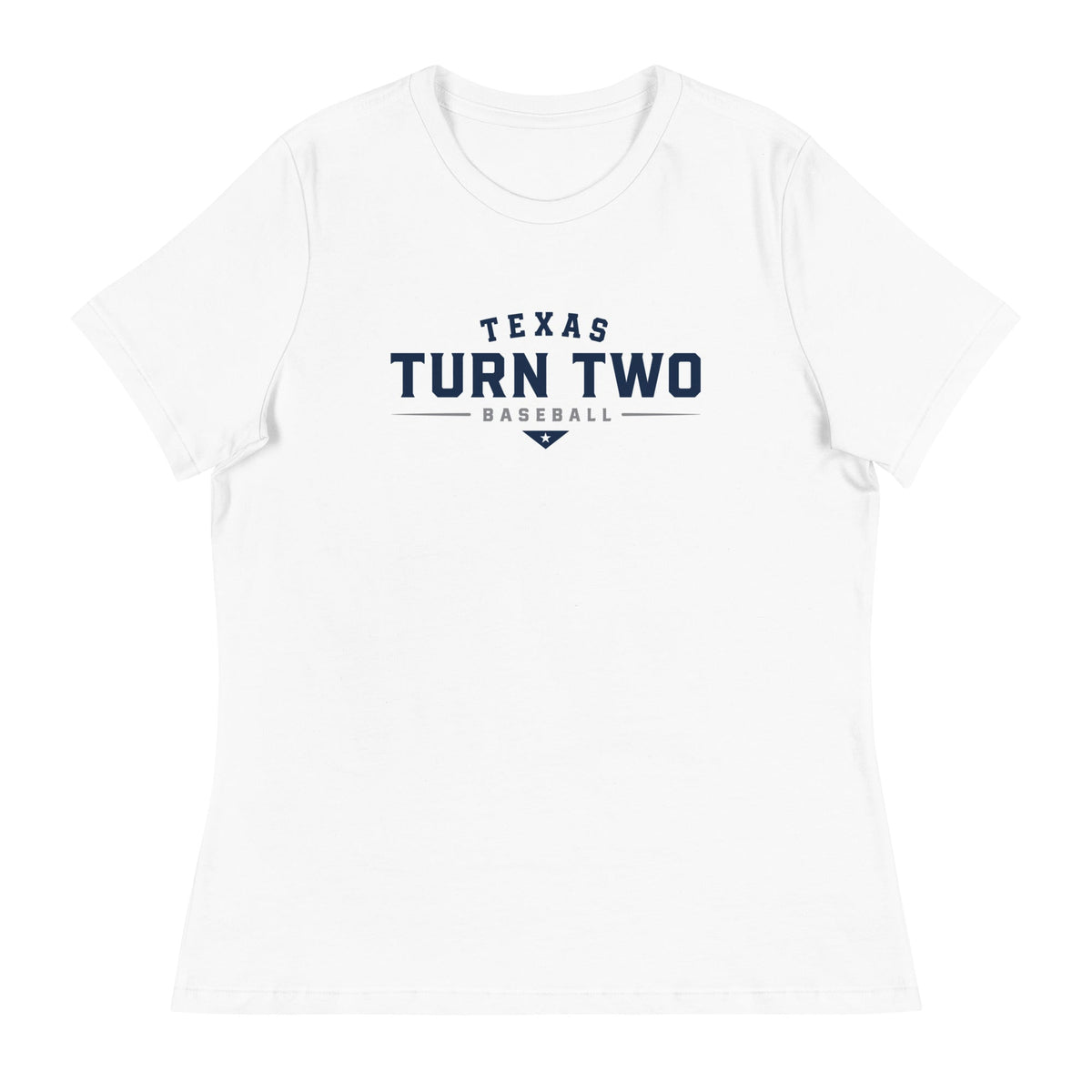 Performance | Women's Relaxed T Shirt | Texas Turn Two Baseball | Modern Script Logo