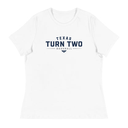 Performance | Women's Relaxed T Shirt | Texas Turn Two Baseball | Modern Script Logo