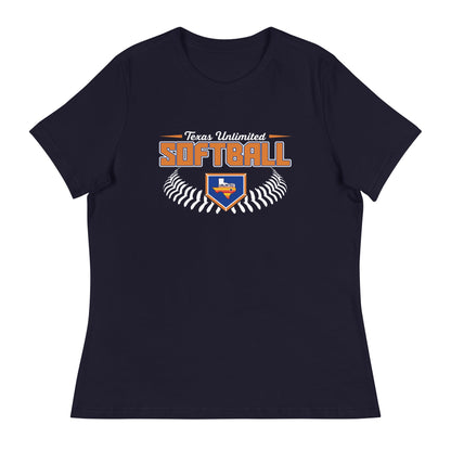 Performance | Women's Relaxed T Shirt | Texas Unlimited | Softball Logo