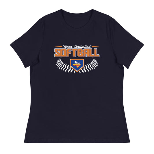 Performance | Women's Relaxed T Shirt | Texas Unlimited | Softball Logo