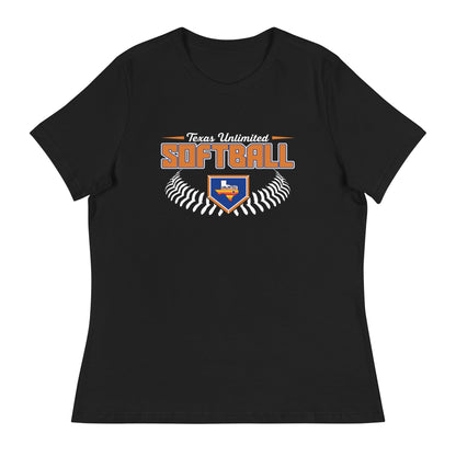 Performance | Women's Relaxed T Shirt | Texas Unlimited | Softball Logo