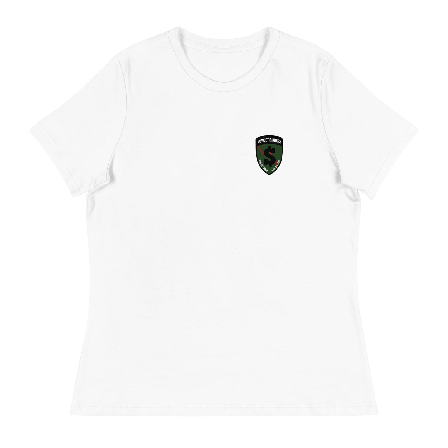 Performance | Women's Relaxed T Shirt | The Lowest Bidders | Shield Logo