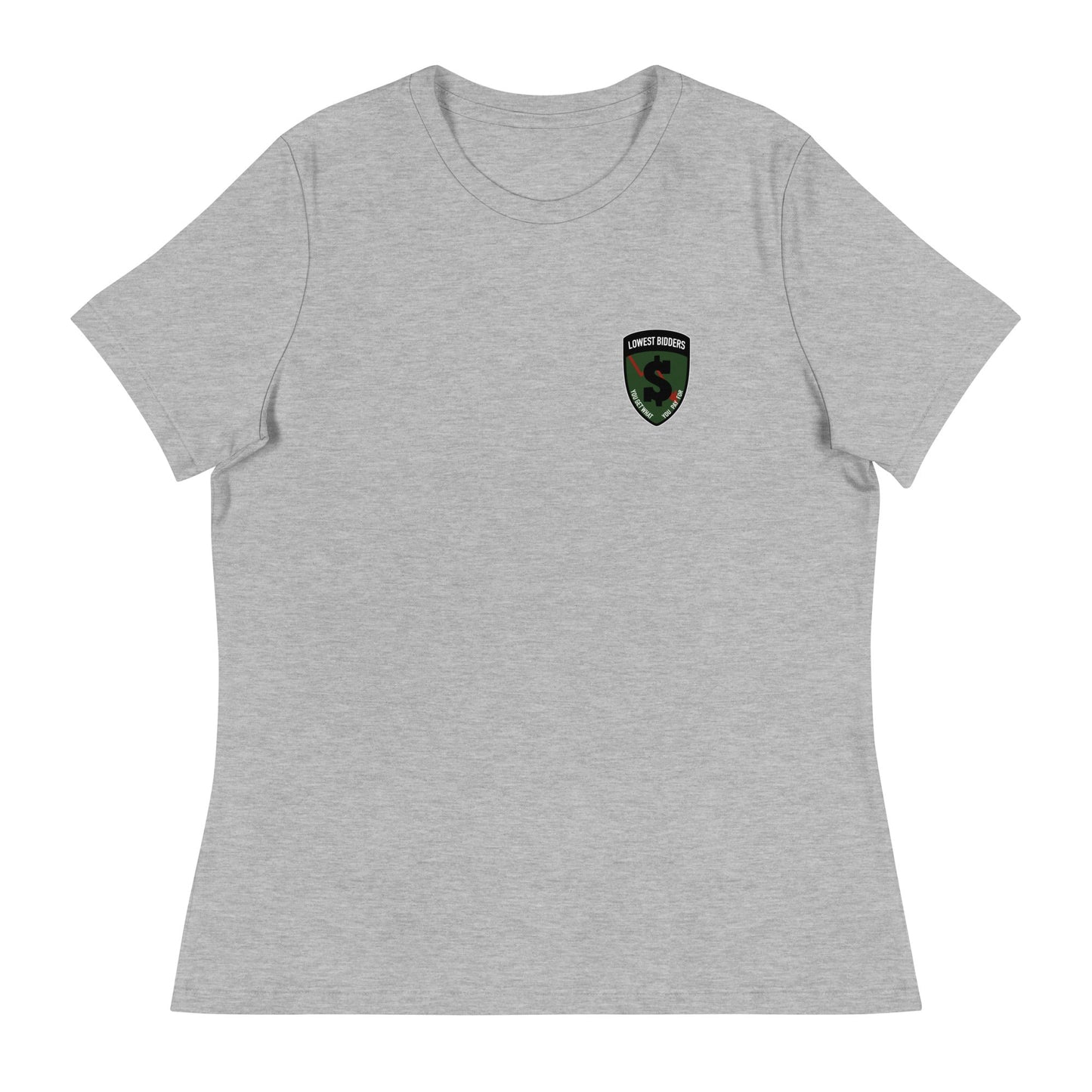 Performance | Women's Relaxed T Shirt | The Lowest Bidders | Shield Logo