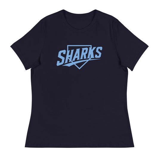 Performance | Women's Relaxed T Shirt | The Sharks Baseball Team | Crest Logo