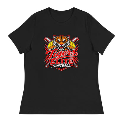 Performance | Women's Relaxed T Shirt | Tigers Elite Softball | Emblem Logo