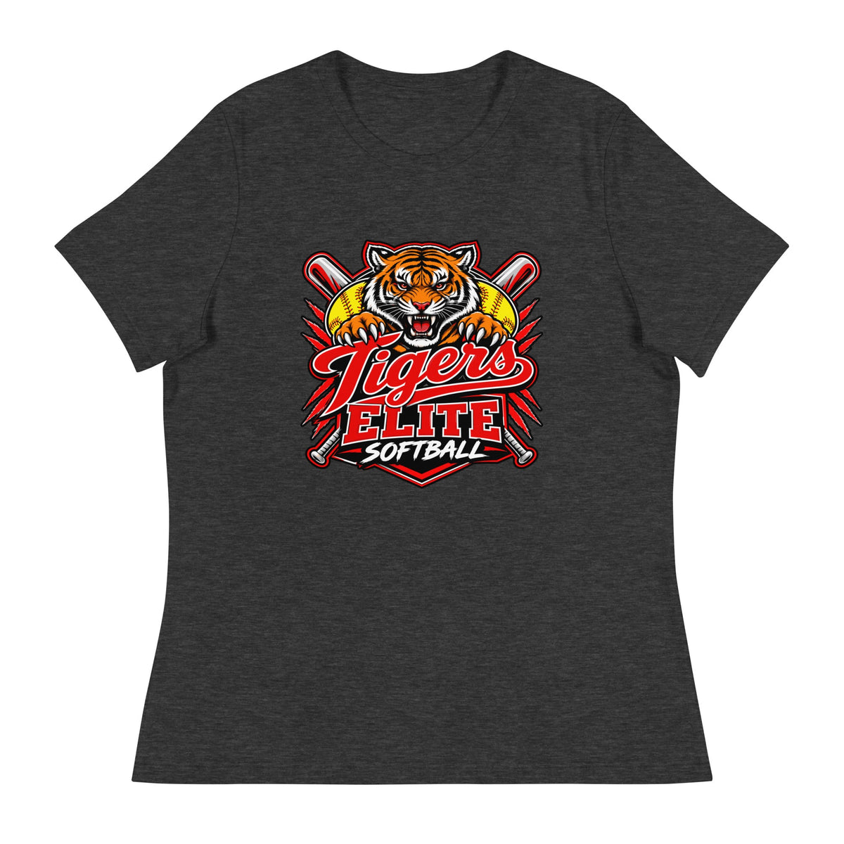 Performance | Women's Relaxed T Shirt | Tigers Elite Softball | Emblem Logo