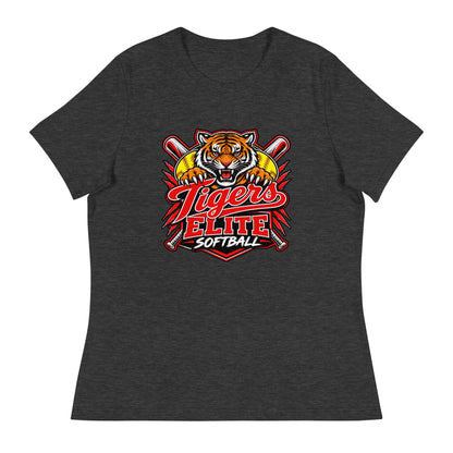Performance | Women's Relaxed T Shirt | Tigers Elite Softball | Emblem Logo