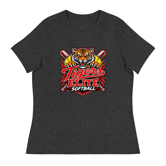 Performance | Women's Relaxed T Shirt | Tigers Elite Softball | Emblem Logo