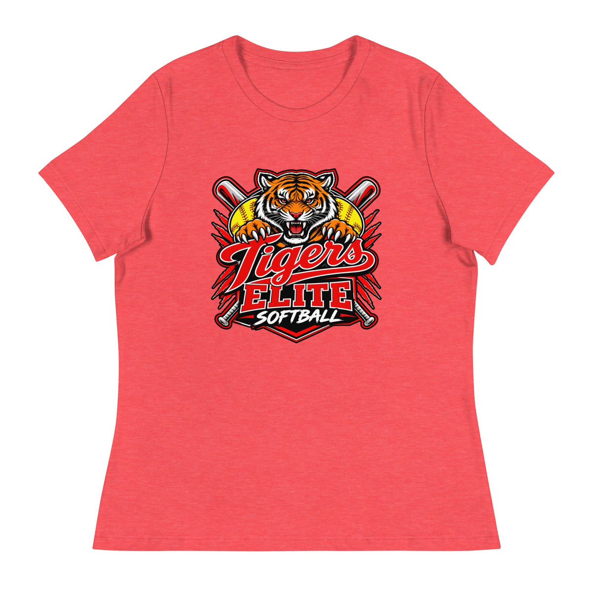 Performance | Women's Relaxed T Shirt | Tigers Elite Softball | Emblem Logo