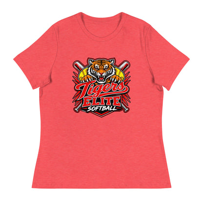 Performance | Women's Relaxed T Shirt | Tigers Elite Softball | Emblem Logo