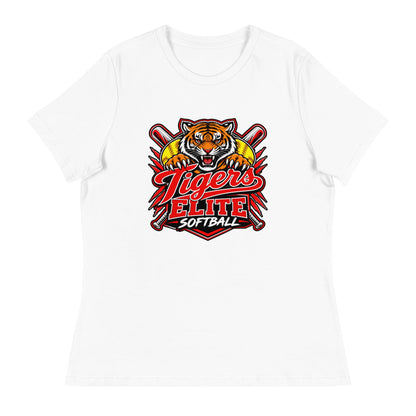 Performance | Women's Relaxed T Shirt | Tigers Elite Softball | Emblem Logo