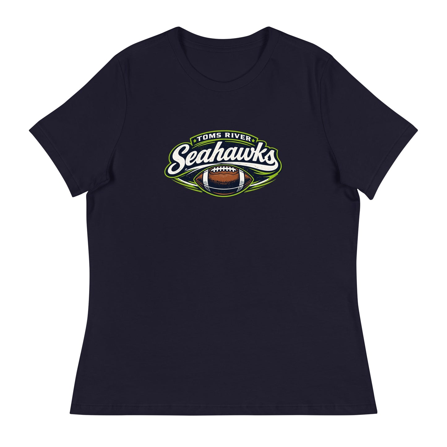 Performance | Women's Relaxed T Shirt | Toms River Seahawks | Football Emblem Logo