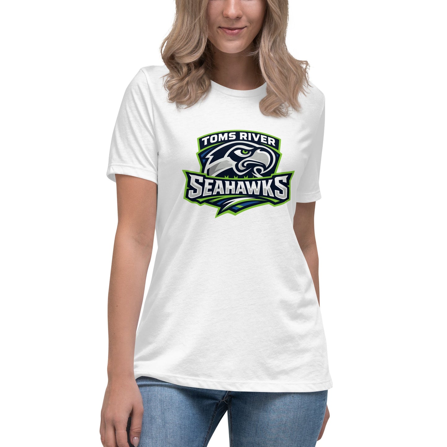 Performance | Women's Relaxed T Shirt | Toms River Seahawks | Mascot Script Logo