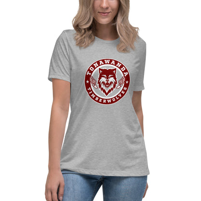 Performance | Women's Relaxed T Shirt | Tonawanda High School Track and Field | Mascot Badge Logo