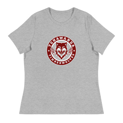 Performance | Women's Relaxed T Shirt | Tonawanda High School Track and Field | Mascot Badge Logo