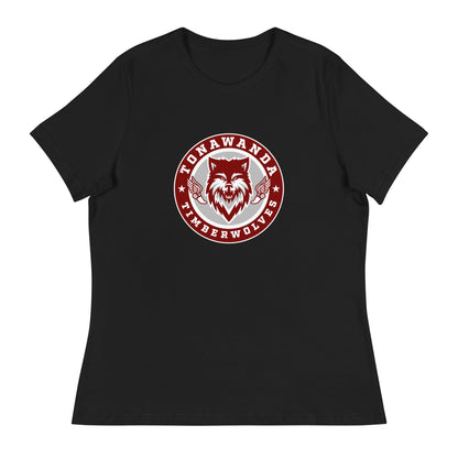 Performance | Women's Relaxed T Shirt | Tonawanda High School Track and Field | Mascot Badge Logo