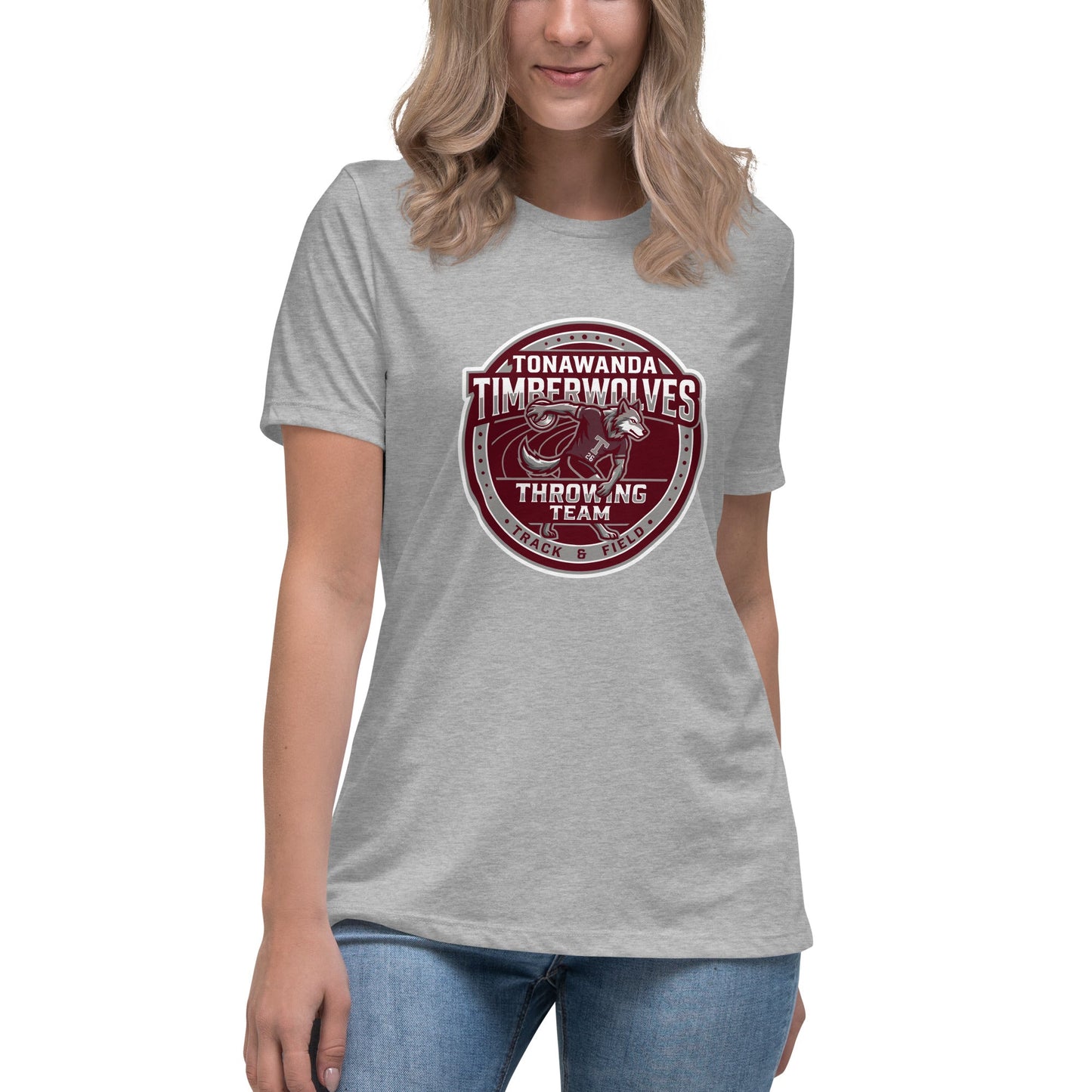 Performance | Women's Relaxed T Shirt | Tonawanda High School Track and Field | Throwing Team Logo