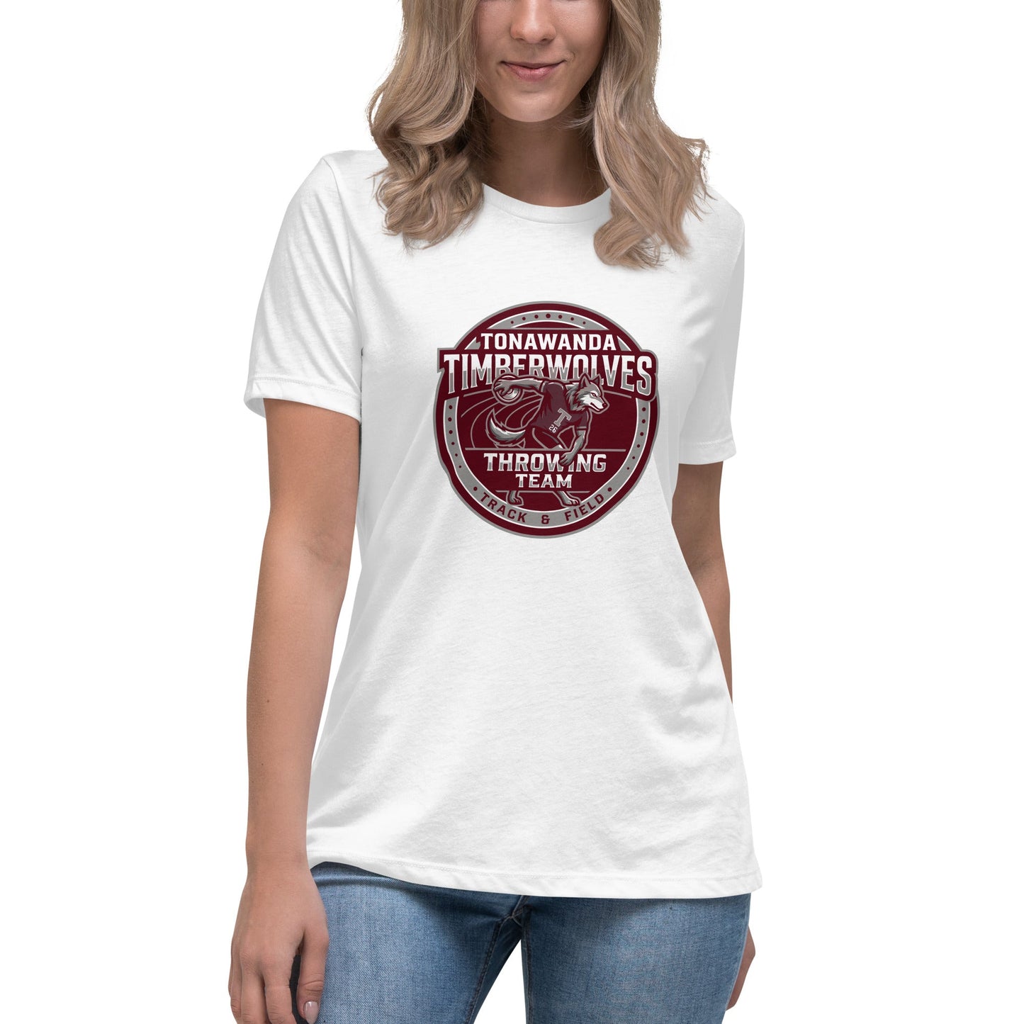 Performance | Women's Relaxed T Shirt | Tonawanda High School Track and Field | Throwing Team Logo