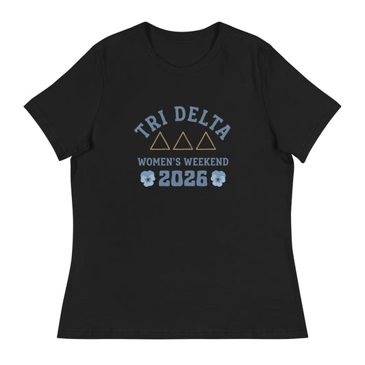 Performance | Women's Relaxed T Shirt | Tri Delta Epsilon | Sisterhood Script Logo