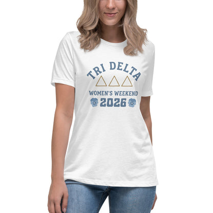 Performance | Women's Relaxed T Shirt | Tri Delta Epsilon | Sisterhood Script Logo