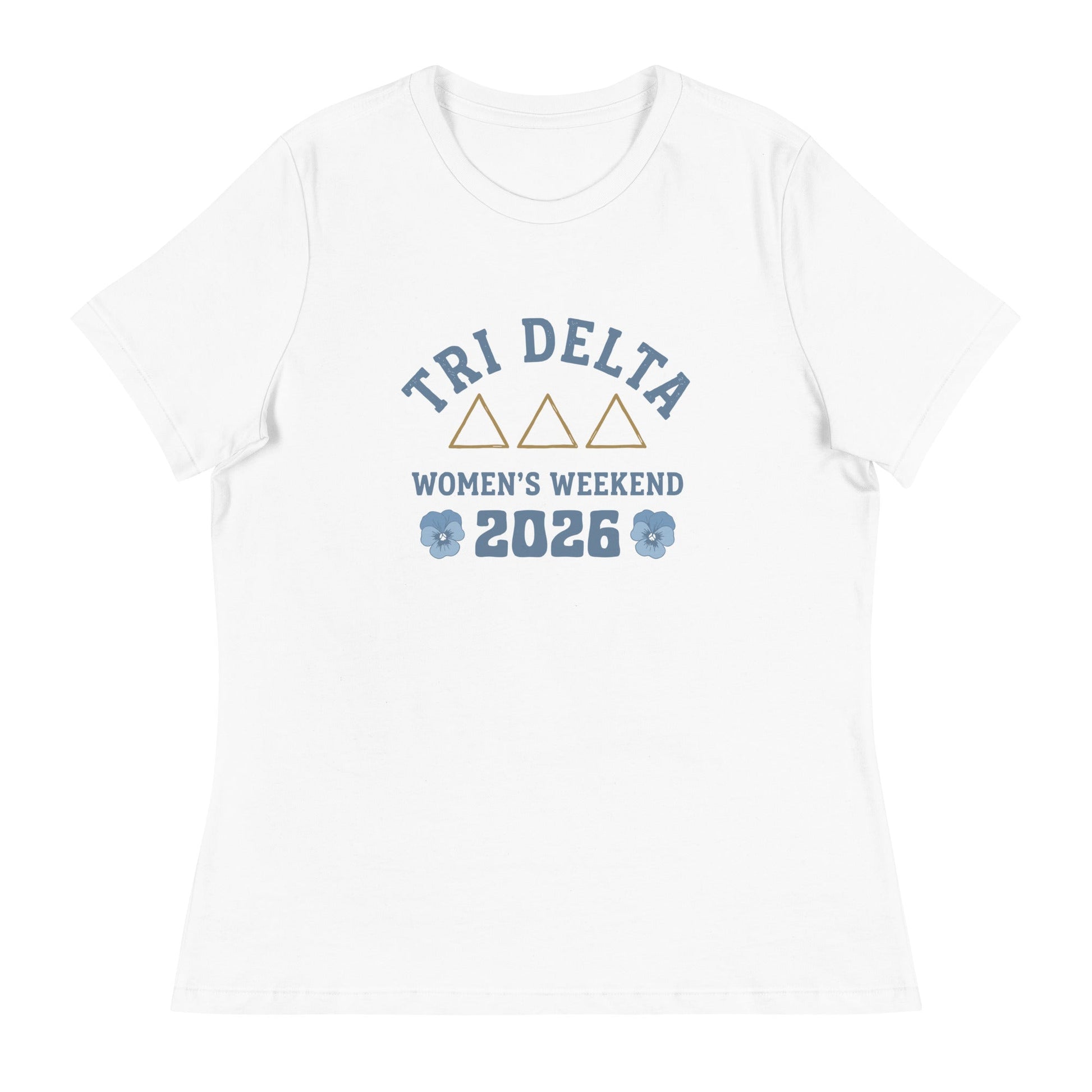 Performance | Women's Relaxed T Shirt | Tri Delta Epsilon | Sisterhood Script Logo
