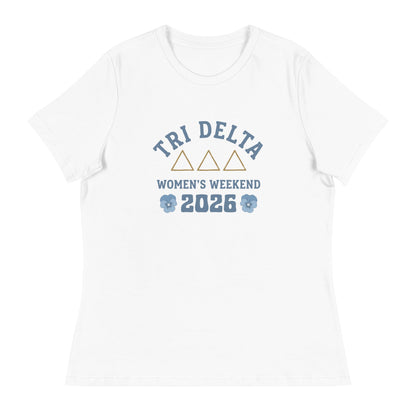 Performance | Women's Relaxed T Shirt | Tri Delta Epsilon | Sisterhood Script Logo