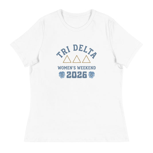 Performance | Women's Relaxed T Shirt | Tri Delta Epsilon | Sisterhood Script Logo