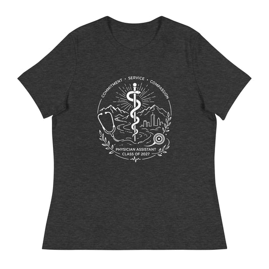 Performance | Women's Relaxed T Shirt | Trine PA program | Crest Logo