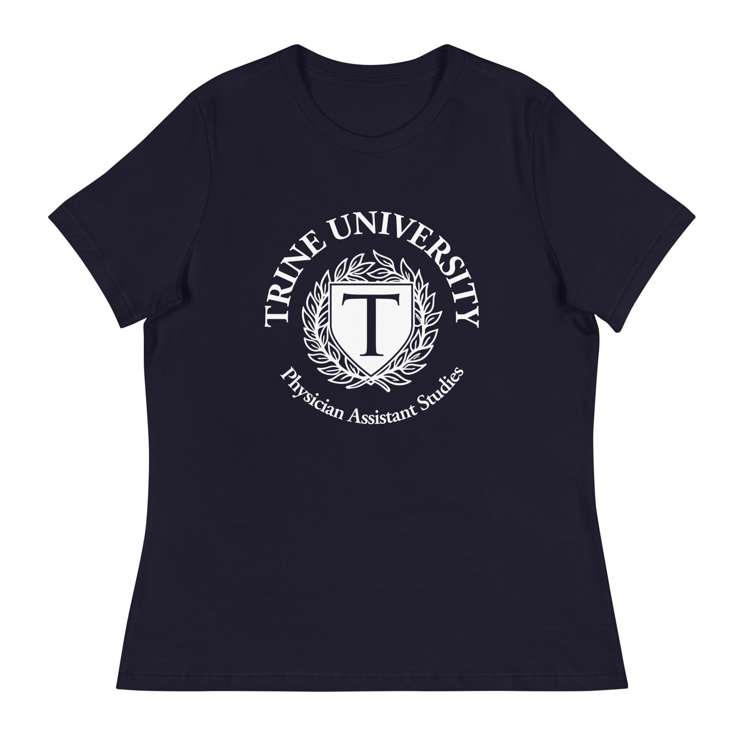 Performance | Women's Relaxed T Shirt | Trine PA program | Emblem Logo