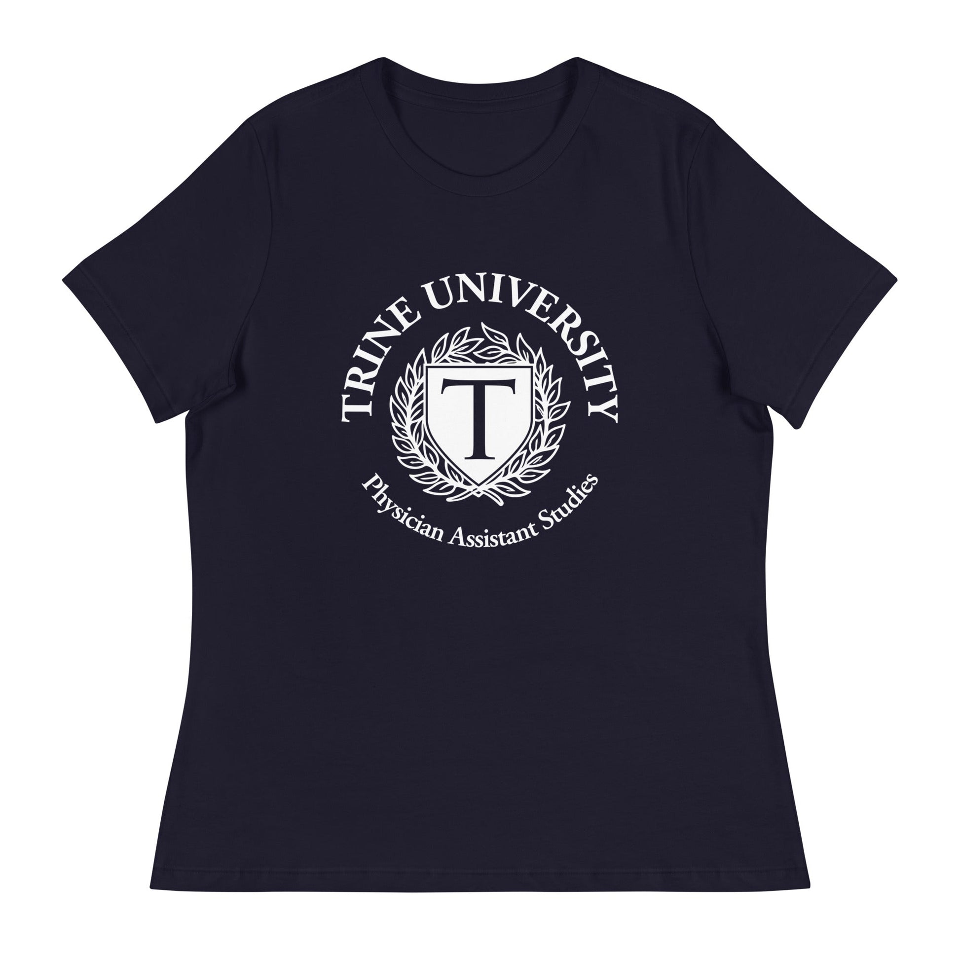 Performance | Women's Relaxed T Shirt | Trine PA program | Emblem Logo