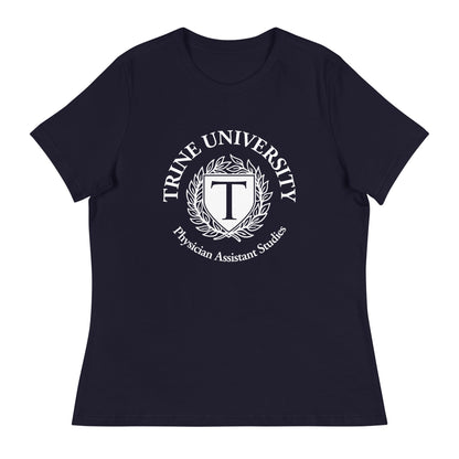 Performance | Women's Relaxed T Shirt | Trine PA program | Emblem Logo