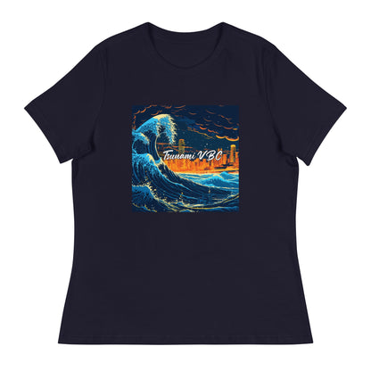 Performance | Women's Relaxed T Shirt | Tsunami Volleyball Club | Glow Tide Athletics Logo