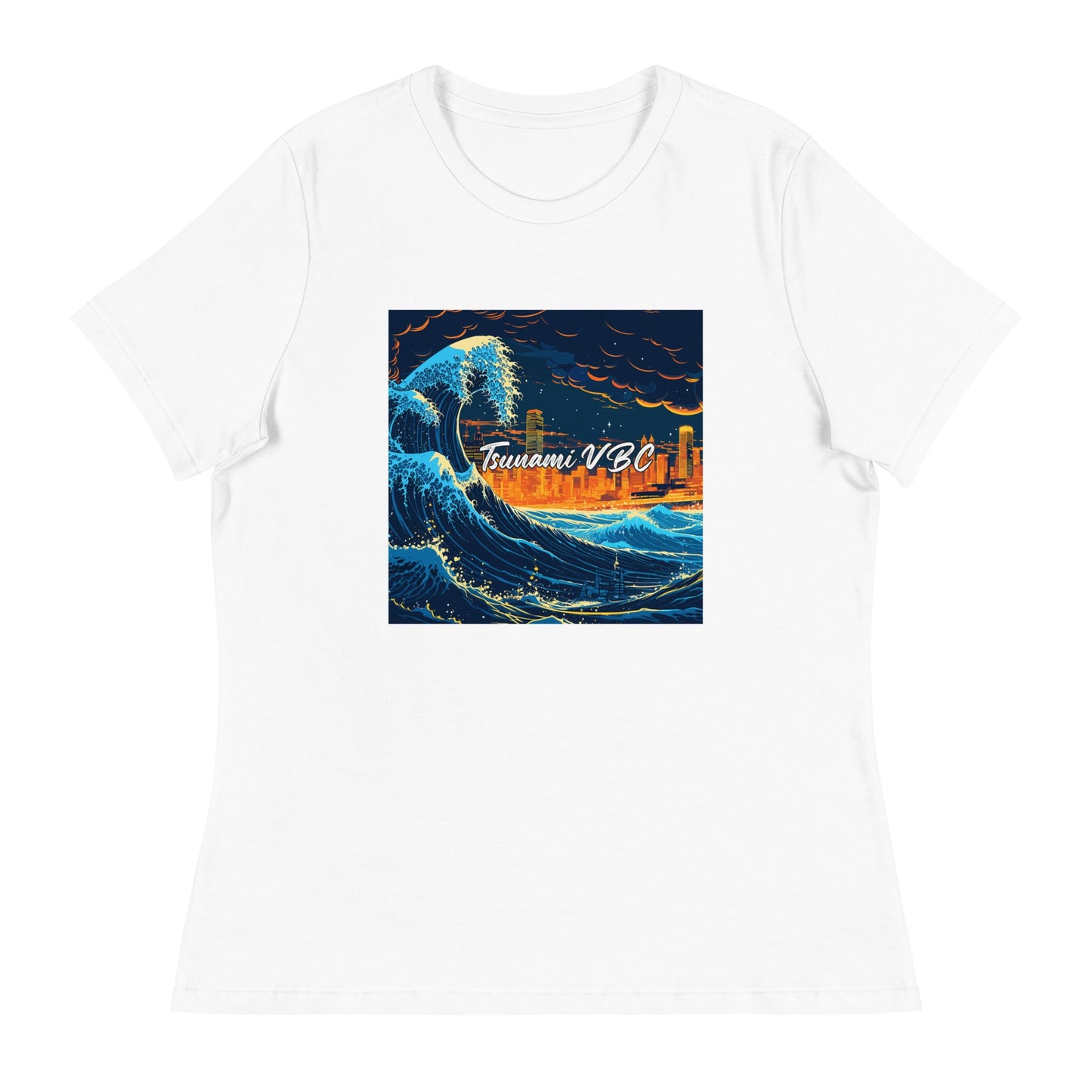 Performance | Women's Relaxed T Shirt | Tsunami Volleyball Club | Glow Tide Athletics Logo